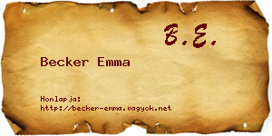 Becker Emma névjegykártya